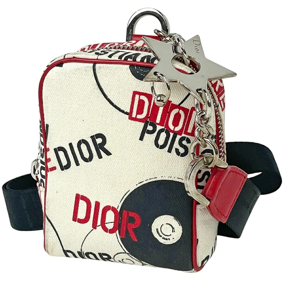 Christian Dior Pouch Clutch hardcore canvas white red